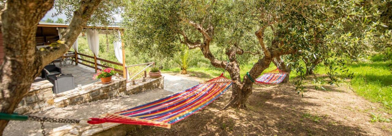 Hakuna Matata Holidays Wooden Lodge With Airco & Pool In Greek Olive Grove 메토니 외부 사진