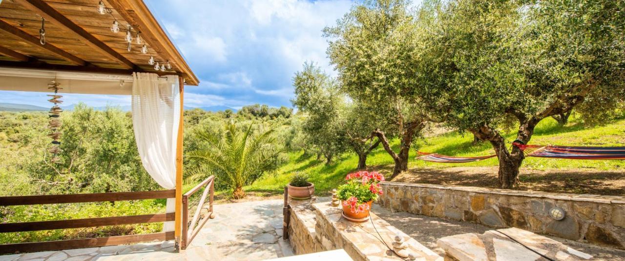 Hakuna Matata Holidays Wooden Lodge With Airco & Pool In Greek Olive Grove 메토니 외부 사진