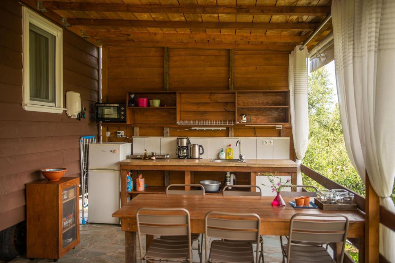 Hakuna Matata Holidays Wooden Lodge With Airco & Pool In Greek Olive Grove 메토니 외부 사진